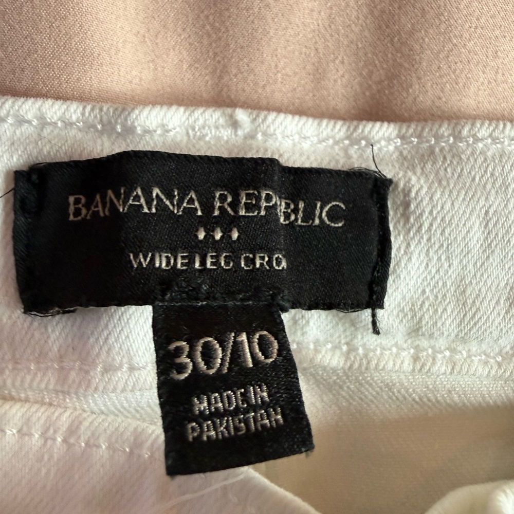 Banana Republic White Wide-Leg Cropped Jeans - Picture 5 of 10